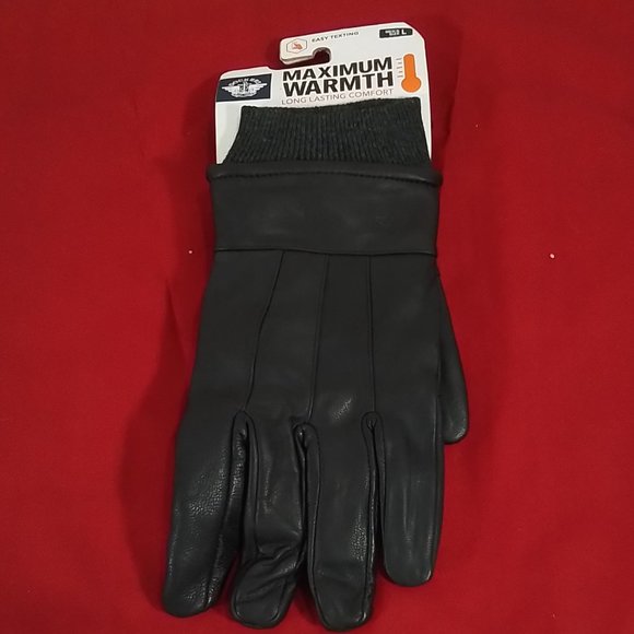 Dockers Accessories Mens Dockers Leather Touch Screen Gloves With
